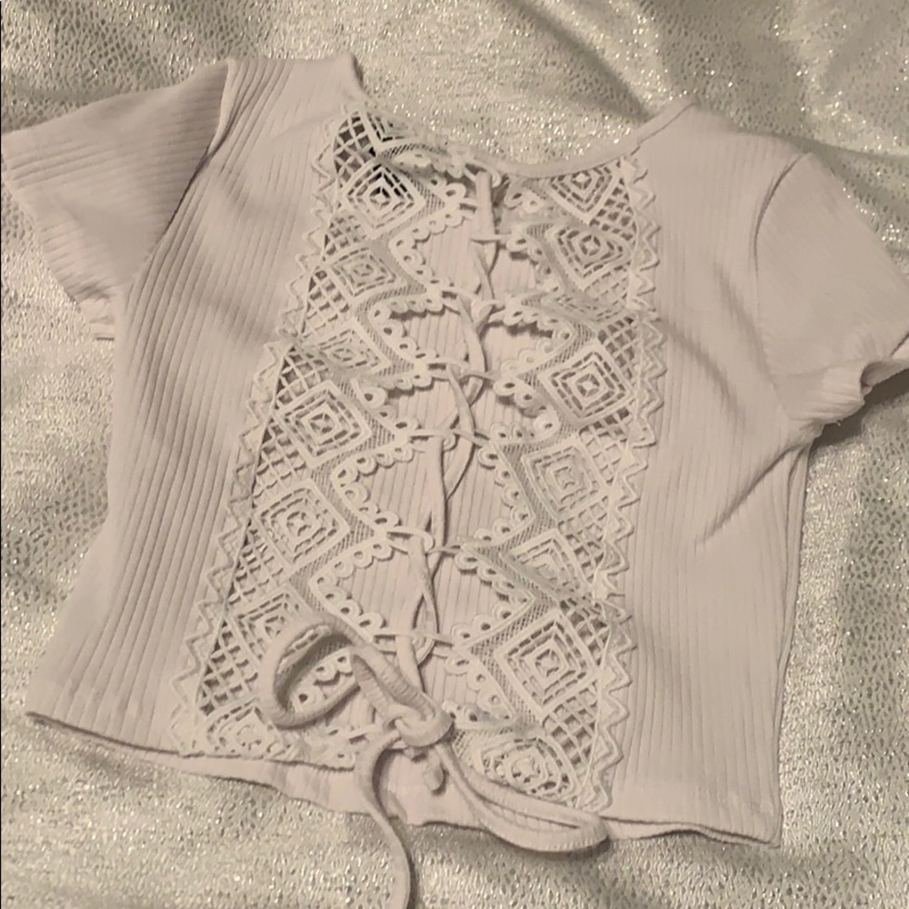 Cute lace back shirt